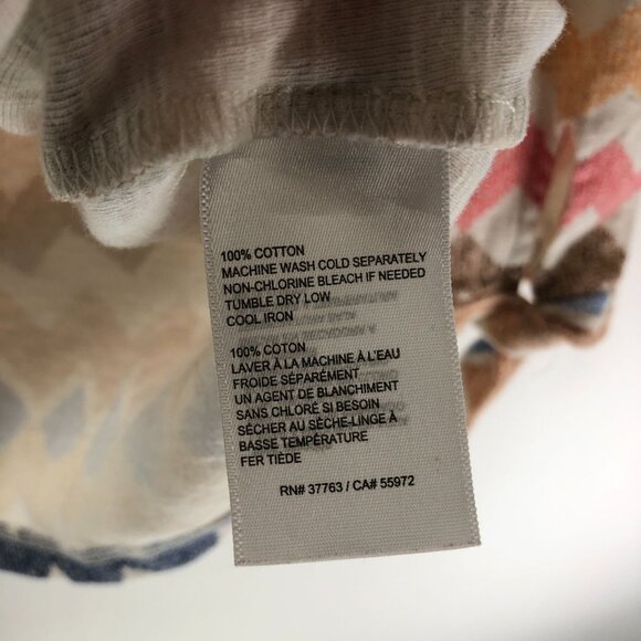 Rafaella Womens Chevron Pattern 3/4 Sleeve Tie Cuffs Cotton Knit Top L Petite - Picture 4 of 4